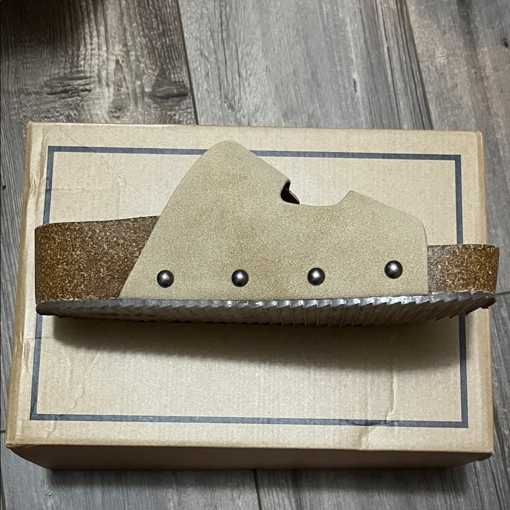 MIA Tan Sandals with Black Buckles - Picture 9 of 10